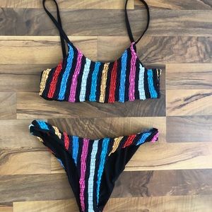 Zaful Striped Bikini Set